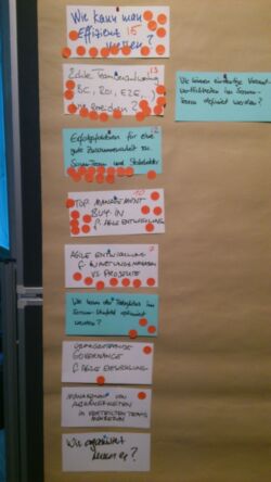 Dot Voting in der Scrum Retrospektive im Professional Scrum Product Owner Kurses